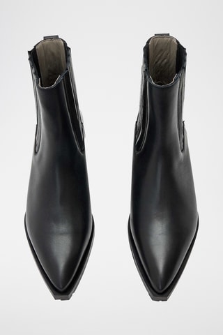 Botins Chelsea em couro - Preto