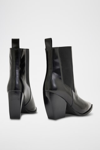 Botins Chelsea em couro Ria - Preto