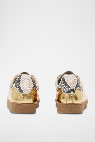 Sapatilhas em couro - Dourado