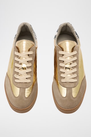 Sapatilhas em couro - Dourado