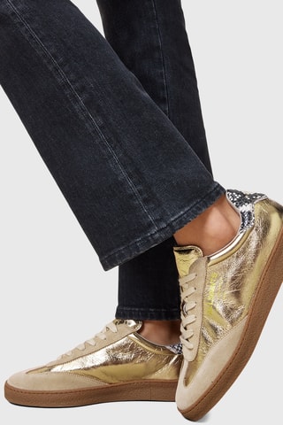 Sapatilhas em couro - Dourado