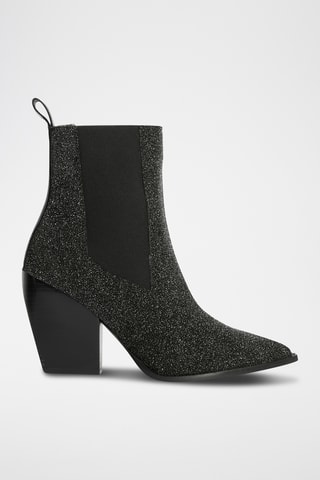 Botins Chelsea em couro - Preto