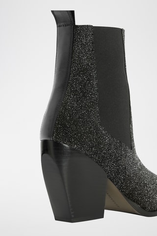 Botins Chelsea em couro - Preto