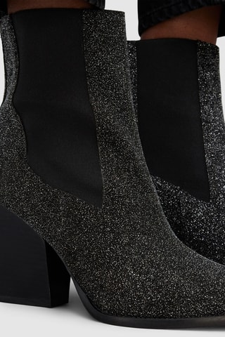 Botins Chelsea em couro - Preto