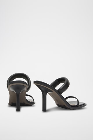 Mules de salto em couro - Preto