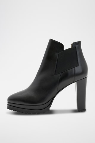 Botins Chelsea em couro - Preto
