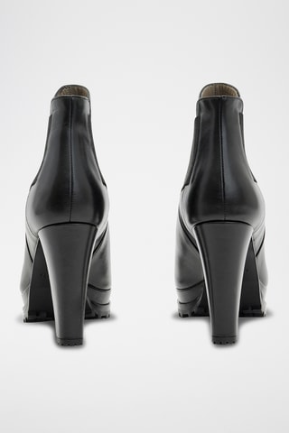 Botins Chelsea em couro - Preto