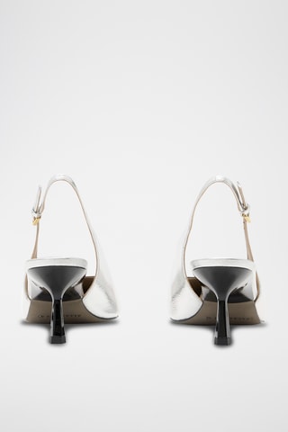 Sapatos de salto em couro - Prateado