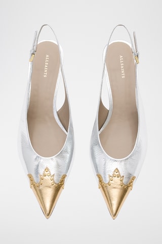 Sapatos de salto em couro - Prateado