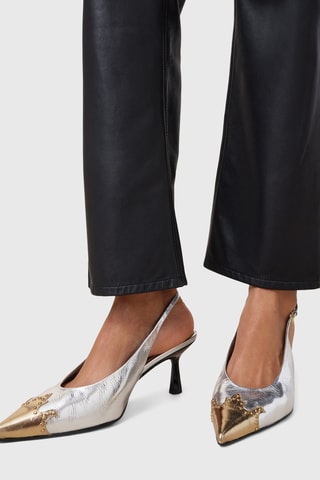 Sapatos de salto em couro - Prateado