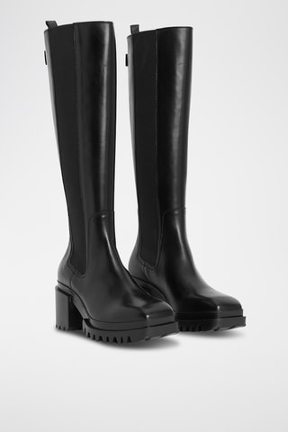 Botas Chelsea em couro - Preto