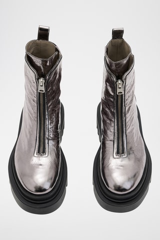 Botins em couro - Prateado