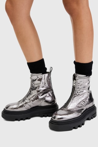 Botins em couro - Prateado