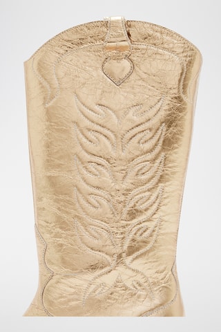 Botins em couro - Dourado