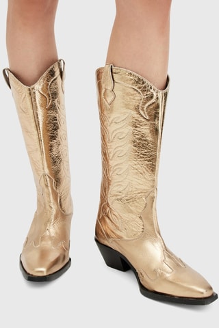 Botins em couro - Dourado