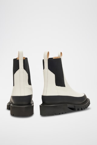 Botins Chelsea em couro - Branco