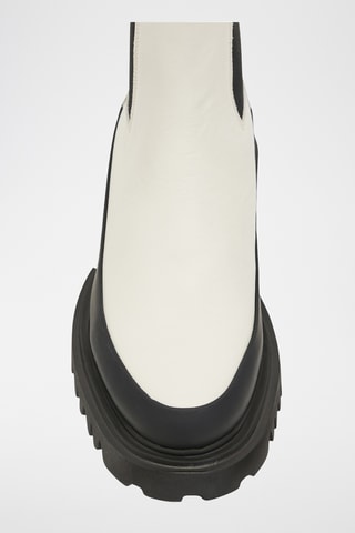 Botins Chelsea em couro - Branco