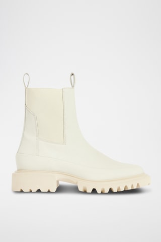 Botins Chelsea em couro - Esbranquiçado
