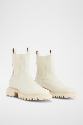 Botins Chelsea em couro - Esbranquiçado
