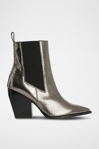Botins Chelsea em couro - Prateado
