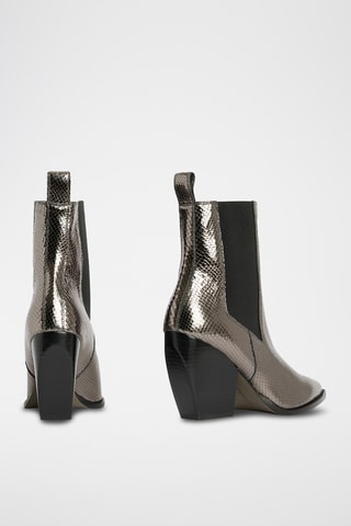 Botins Chelsea em couro - Prateado
