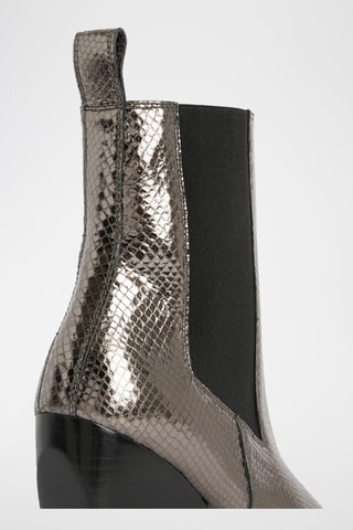 Botins Chelsea em couro - Prateado