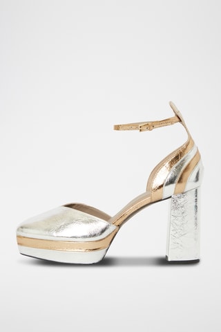 Sapatos de salto em couro - Prateado