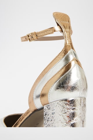 Sapatos de salto em couro - Prateado