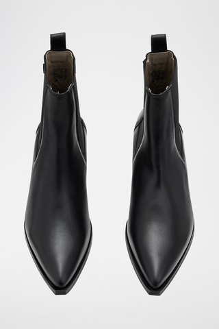 Botins Chelsea em couro - Preto