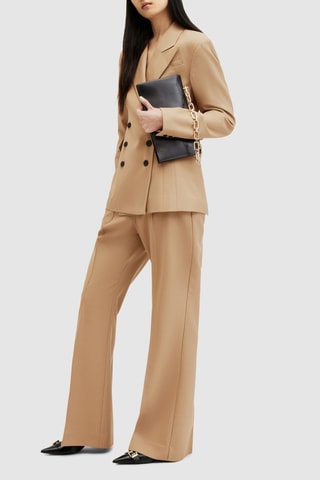 Calças bootcut em lã - Camel