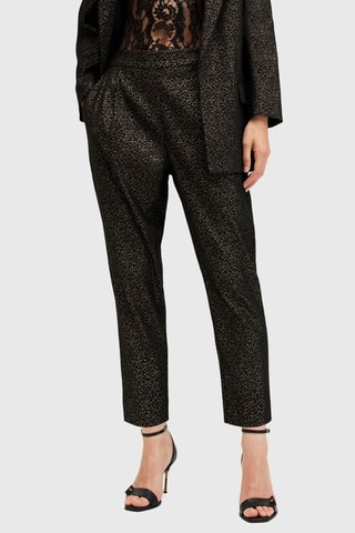 Calças de costume taille haute - Preto mesclado