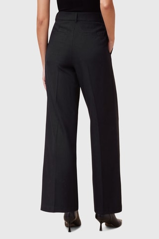 Calças wide legs taille haute - Preto