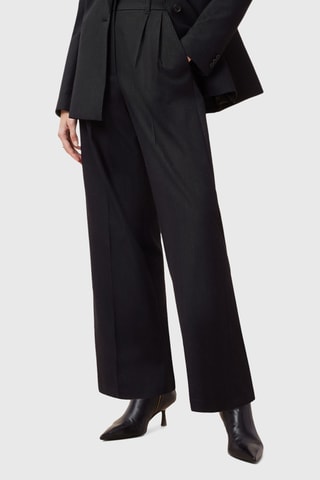 Calças wide legs taille haute - Preto