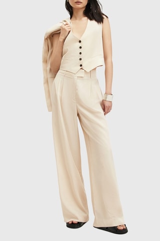 Calças wide legs - Creme