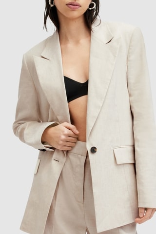 Blazer em linho - Bege