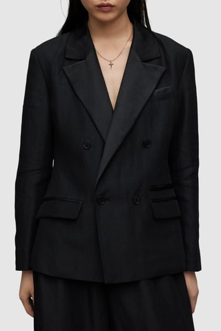 Blazer em linho - Preto