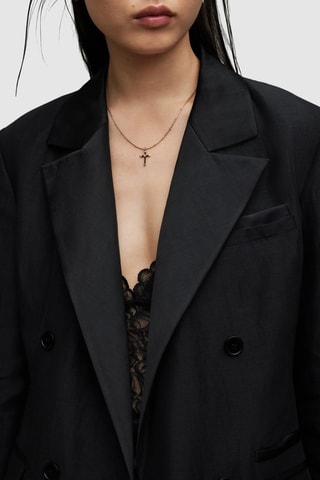 Blazer em linho - Preto