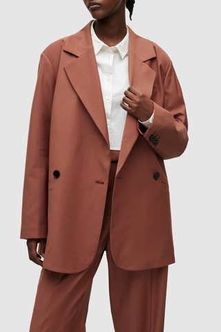 Blazer em lã - Castanho