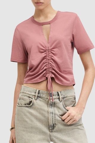 Crop top em algodão biológico - Rosa