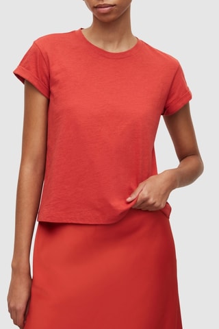 T-shirt em algodão biológico - Vermelho