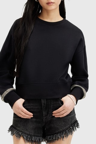 Sweat regular em algodão biológico - Preto