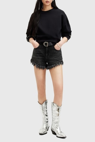 Sweat regular em algodão biológico - Preto