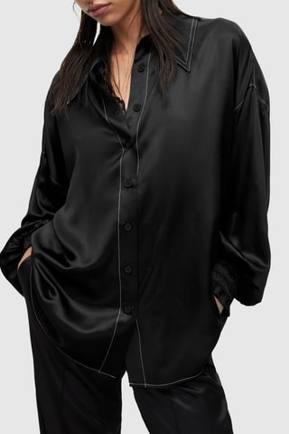 Camisa em seda - Preto