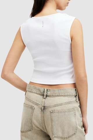 Crop top em algodão biológico - Branco