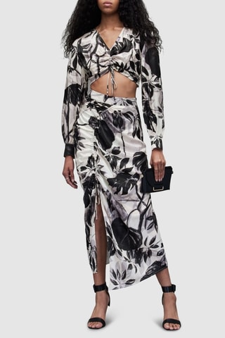 Crop top em seda - Cru