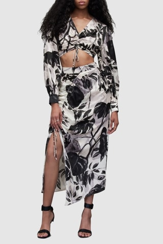 Crop top em seda - Cru