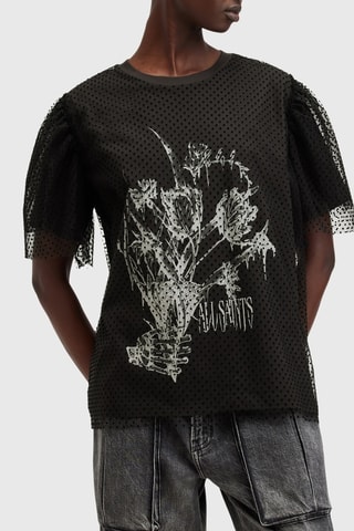 T-shirt regular em algodão biológico - Preto
