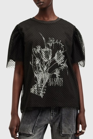 T-shirt regular em algodão biológico - Preto