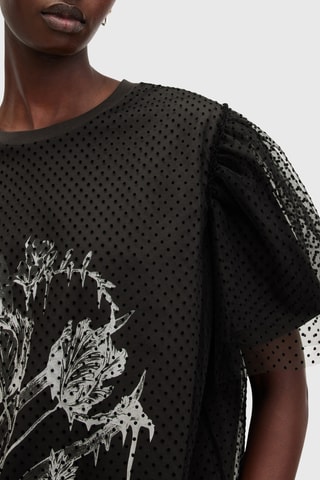 T-shirt regular em algodão biológico - Preto