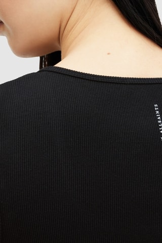 Crop top em algodão biológico - Preto